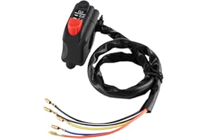 Motorcycle Handlebar Control Switch, Keenso Motorbike 7/8 Handlebar Mount Waterproof On Off Start Kill Switch