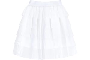 CAMILIFE Bébé Tout-Petit Enfant Fille Jupe Gâteau en Mousseline de Soie Jupe Princesse de Longueur Moyenne avec Ceinture Élastique Mode Adorable pour Les 2-10 Ans