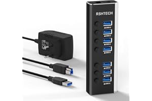 RSHTECH koncentrator USB 3.0 7-portowy z zasilaczem 12V/2A