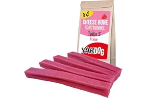 YAKDOG SANTÉ+ - Bâtonnets Fromage Chien S - Fraise Relax - Effet Calmants & Digestifs - Favorise Sommeil - Renforce Os & Dents - Friandise Longue Durée - 100% Naturel - Belgique