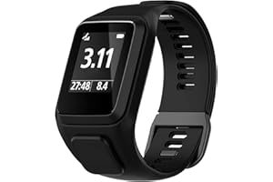 Braleto Correa Compatible con Tomtom Runner3/Runner 2/Spark 3/Adventurer/Golfer 2, Correa Deportivo de Silicona de Repuesto para Tomtom Runner3 (Negro)