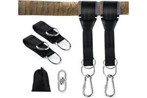 ‎MOCRAFT Mocraft Swing Attachment Beams Pack of 2 Hammock Attachment 150 cm x 5 cm Swing Tree Attachment Swing Suspension with D-Rings Hammock Rope Storage Bag