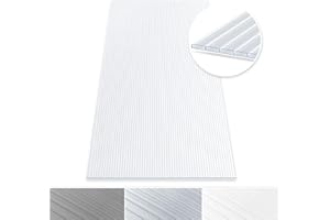 Floordirekt | Plaque alvéolaire à Double paroi en Polycarbonate - Ideal pour Jardin, Serre et modélisme - Résistant aux intempéries et translucide - 60,5 x 121 cm | Connecteur, 4 mm | Transparent