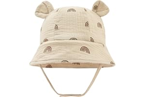 LIUPUUDLY Baby Sonnenhut UV-Schutz Super Süßer Baumwolle Baby Jungen Mädchen Strandhut Fischerhut Sommerhut mit Ohren