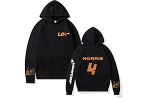 OUHZNUX LN4 Sweat à Capuche Automne Hiver Formule Un Racer Landon-Norris F1 Fans De Course à Capuche Logo De L'éQuipe Hommes/Femmes Sweat à Capuche Surdimensionné