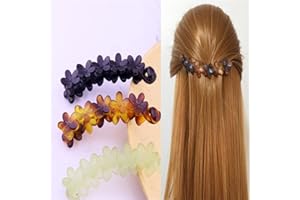 Ypkia Banana Clip Hair Bananes Fleur Barrette à Cheveux Cheveux Femme Noir Queue de Cheval Barrette Cheveux Accessoires pour Femmes et Filles (Lot de 3)