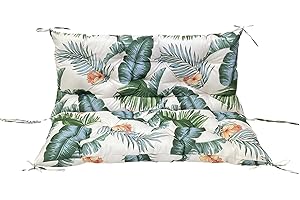 LUXUCURE Outdoor Swing Cushions with Backrest, 2 or 3 Person Seat Bench Replacement Waterproof Cushion for Outdoor Patio Porch Garden Furniture Swing Chair,59x39.4in