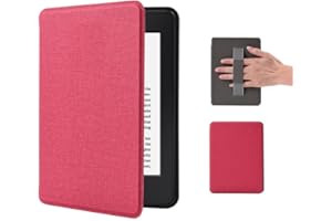 DEESOOCO Funda para Kindle de 11ª generación 2022 con magnética, 6 Pulgadas, Lector electrónico, Funda Ligera con función de Encendido y Apagado automático y Correa de Mano Bright Red