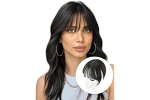 QKEPCY Clip in Frangia Bangs Frangetta Finta 3D Fermaglio Invisibile Scoppi D'aria Sottili Bangs Hair Clip Frontale Extension Frontal Natural Bangs per la Donna