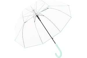 derby Doppio ombrello lungo Hit Lang AC trasparente – Automatico – Stabile e resistente al vento – Forma a campana, menta, m