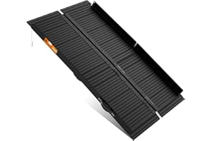 gardhom Wheelchair Ramp, 2ft - 7ft Aluminum Folding Ramps for wheelchairs Non-Slip Ramps for Mobility Scooters, Steps, Stairs, Doorways, Threshold, 362kg Capacity