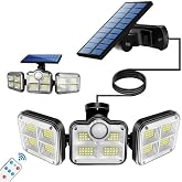Kumandalı Solar G&uuml;neş Enerjili 122 Ledli Hareket Sens&ouml;rl&uuml; Bah&ccedil;e Aydınlatma Sokak Lambası 1430