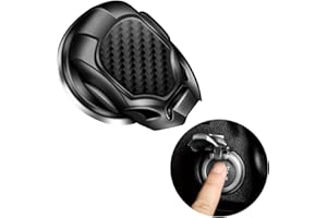 Shinever Engine Start Stop Button Cover, Zinc Alloy One-Key Start Button Cover, Car Ignition Button Protective Cover 3D Anti-Scratch Universal Car Engine Switch Decoration Cover (Black)