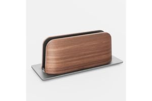 QinCoon Soporte Vertical para portátil, Soporte Ordenador Portatil de Madera de Nogal Negro y Aluminio para MacBook, Surface, Samsung, HP, DELL, Chrome Book