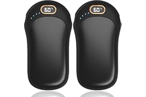 MALOROY Hand Warmers Rechargeable, 2 Pack 10000mAH Magnetic Electric Handwarmers Reusable, USB 2 in 1 Portable Pocket Rechargeable Hand Warmer, Gifts for Women, Men, Outdoor Sports