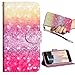 Produktbild Huawei P20 Lite Hülle, Huawei P20 Lite Schutzhülle, Huawei P20 Lite Flip Case, Edaroo Pink Sands Motiv Ultra Dünn Glitzer Glänzende Bling Kratzfest PU Leder Flip Wallet Bookstyle Ledertasche Lederhülle Fashion Cool Design mit Magnetverschluss Standfunktion Kartenfach Handschlaufe für Huawei P20 Lite 2018 (5,8 zoll)