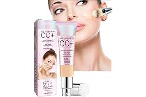 KEEOYSIE CC Cream, Crema Corretrice Del Colore,Crema Viso Colorata Spf 50+, Fondotinta CC Cream, Pre Make Up Cream-Primer，Protezione Solare Antimacchie- per Tutti i Tipi di Pelle - Medium