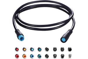 BALUOQI Cable de extensión de 4 pines El enchufe impermeable funciona para la luz de la bicicleta eléctrica/acelerador/Ebrake/Display Ebike Parts Extend Cable (hembra a macho, 80 cm)