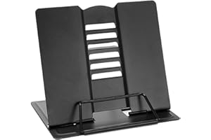 Shudyear Metall-Buchständer, zusammenklappbar, verstellbarer Winkel, Tablet-Leseständer, multifunktional für Büro, Schule, Bibliothek, Zuhause, Schwarz
