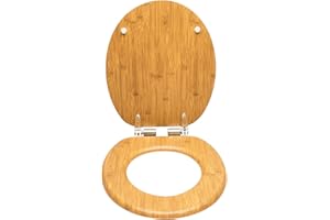 eSituro WC Sitz mit Absenkautomatik, Stabile Toilettendeckel für Badinstallationen,MDF Holzkern,Einfache Montage Toilettensitz,Hochwertige Wc Deckel Klobrille