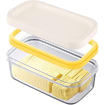 Beurrier Avec Coupeur Intégré - 2 Pièces Transparentes - Dimensions ~17x10x7 Cm - Couvercle étanche - Pour Beurre Et Fromage