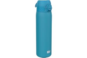 ION8 Botella Agua Inox Ligero, 600ml, Sin Aislamiento, a Prueba de Fugas, Fácil de Abrir, Cerradura Segura, Aptas para Lavavajillas, Fácil de Limpiar, Resistente a Rayones, Azul