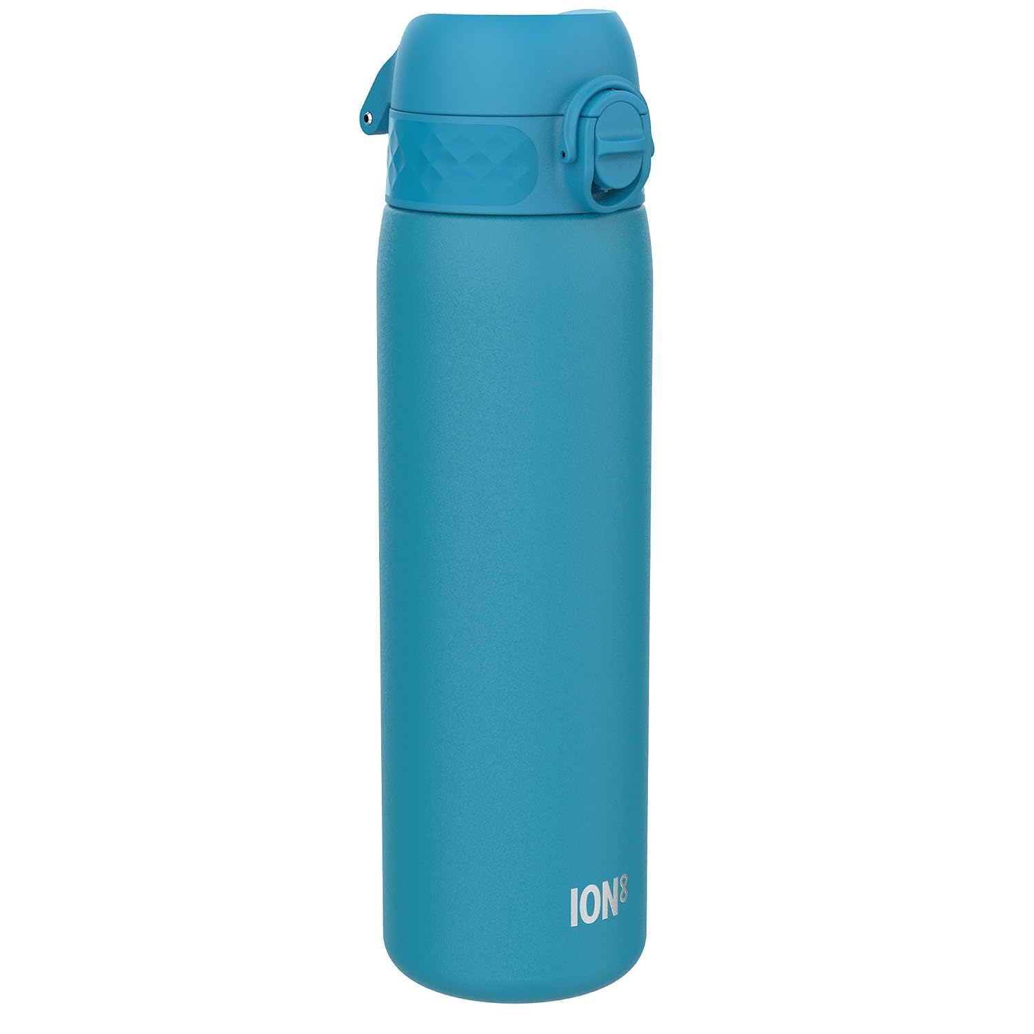ion8 Botella Agua Inox Ligero, 600ml, Sin Aislamiento, a Prueba de Fugas, Fácil de Abrir, Cerradura Segura, Aptas para Lavavajillas, Fácil de Limpiar, Resistente a Rayones, Azul
