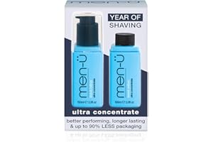 men-ü YEAR OF SHAVING! Shave Cream Refill kit, mens shaving cream with Long Lasting/Ultra-Concentrate Formula with Tea Tree oil & Moisturisers, shaving cream mens 100ml + Refill