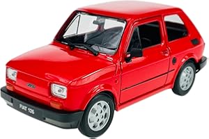 GUOML Welly FIAT 126 czerwony Polski FIAT 126p 1972-2000 1/21 model samochodu