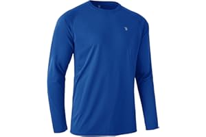 Rdruko Mens Quick Dry Long Sleeve Tops Breathable Running Sport Gym T Shirts UV Sun Protection Hiking Fishing Shirt