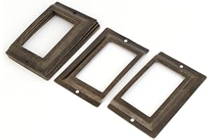 UXCELL sourcing map Fichier de bibliothèque Bureau Tag tiroir porte-étiquette métal ton bronze 10pcs