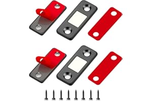 RAVINTE Magnet Schranktür, 2 Stück Ultra Dünne Türmagnet, Edelstahl Magneten für Schränke, Selbstklebender Magnetverschluss für Küchenschränke, Schubladen und Kleiderschränke, Schwarz