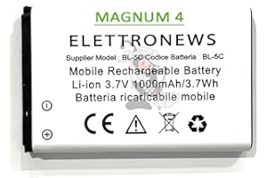 GENERICO Batteria per Brondi Magnum 4 batteria compatibile pari originale Brondi magnum 4 1000 mAh Litio 3,7V