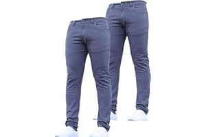 NIPPER BOYS CLUB New Boys Kids Multipack Designer Branded Stretch Slim Fit Chino Jeans Style with Adjustable Waist by JEANBASE