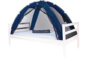 Deryan Bettzelt - Moskitonetz Doppelbett - Moskitozelt Zeltbett - Insektenschutz Bett - Kompakt und Leight - 200x90x110cm - Mückennetz Bett & Moskitonetz Reise Mit Tragetasche - Navy
