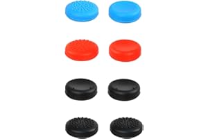 AMATHINGS Lot de 16 capuchons de joystick de précision en silicone (2 fois 8 dans le lot) - Pour manette de Nintendo Switch et Lite - Pour manette Joy-Con - Pour une meilleure prise en main