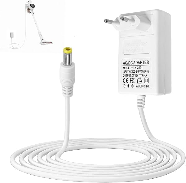 36V 0.4A Cargador para Aspiradora Rowenta RS-RH5275, Fuente de Alimentación para Modelos Air Force Extreme, Air Force Serenity, Vision Pro, Air Force Extreme Silence, 2M Blanco Cargador de Repuesto - 1