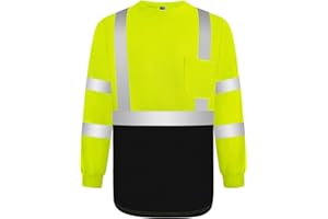 Graunton Warnschutz T-shirt, Warn Tshirt Herren für Männer Frauen, Warnschutz T-shirt Baumwolle mit Reflektierenden Streifen, Langlebig&Atmungsaktiv, YCX-Gelb Schwarz, 4XL.