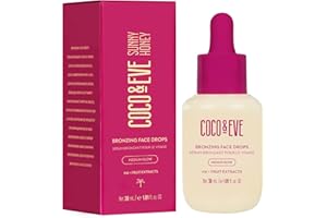 Coco & Eve - Sérum bronzant pour le visage Sunny Honey - autobronzant naturel - acide hyaluronique hydratant - pour bronzage progressif/en intérieur/sans soleil - 30 ml (Medium)