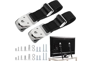 ERTZINLA TV and Furniture Anti Tip Straps, Safety Furniture Wall Anchors for Baby Proofing Flat Screen TV, Dresser, Bookcase, Cabinets - All Metal,No Plastic Parts
