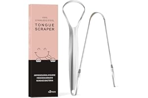 GMHOME GM,Tongue Scraper,Limpiadores de lengua,Limpia Lenguas adulto,raspador de lengua,limpiador lingual,elimina mal aliento y bacterias,limpia lenguas acero inoxidable,higiene bucal,lavable,reutilizable.