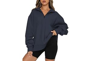Famulily Womens Warm Basic Sweatshirt with Pockets Lapel Half Zip Up Casual Pullover Tops for Leggings S-XL