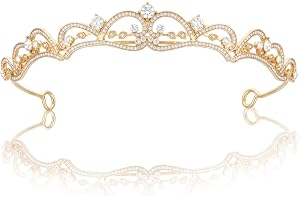 PEOVLVN tiaror för kvinnor, strass prinsesskrona guld tiara pannband bröllop huvudbonader för brud födelsedag bal quinceanera