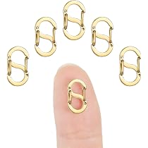 10 Mini Moschettoni A Doppia Apertura In Acciaio Inox 12mm - Per Bracciali, Collane Fai Da Te (Argento)