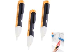 DONGNESI 3 Pcs Electric Tester Pen,Electric Pen Tester Non Contact Voltage Tester 90v To 1000v With Led Flashlight And Buzzer Alarm（No battery）