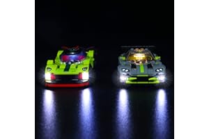 LocoLee Jeu de lumières LED pour Lego Aston Martin – Modèles Lego non inclus, kit d'éclairage de décoration pour Lego 76910 Speed Champions Aston Martin Valkyrie AMR Pro et Vantage GT3, jouet créatif