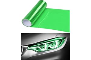 ‎KGDUYC KGDUYC 1 Rolle Scheinwerferfolie, Auto-Rücklichttönungsfolie, grüne Schutzfolie, transparent, zuschneidbar, selbstklebend Scheinwerfer-Rücklicht, getönte Vinylfolie, Nebellicht (grün)