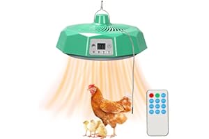 Longzhuo Lámpara calefactora para pollos, temperatura constante, automática, inteligente, para pollos, calentador para gallinero con mando a distancia portátil, apto para pollos, patos (500 W)