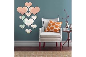 LZYMSZ JUMRHFAN 20 sztuk kryształowych miłość serce lustro naklejki ścienne, akrylowe 3D DIY artystyczne naklejki ścienne dom salon łazienka tło do telewizora dekoracja, 10 szt./partia (srebrny)