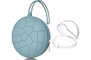 Smlpuame Dummy Holder Case Set,BPA Free Silicone Pacifier Holder Pod with 1 Transparent Dummy Storage Box,Portable Soother Pods for Baby Nappy Changing Bag Stroller,Travel,Home,Easy to Clean(New Blue)